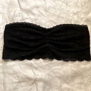 Aerie bandeau bralette lacy black size Medium